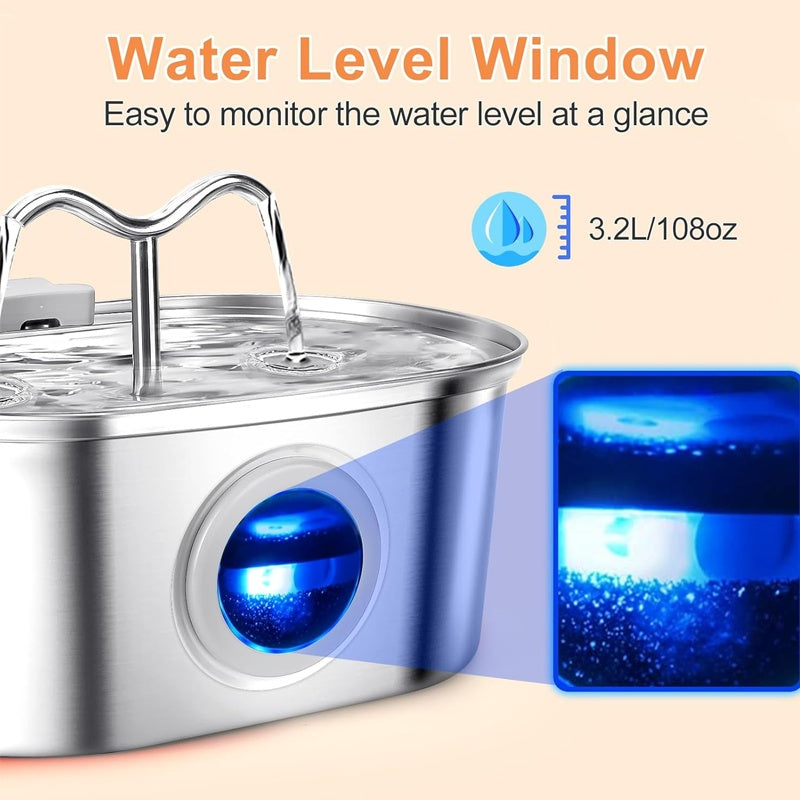3.2L Pet Water Dispenser - Stainless Steel
